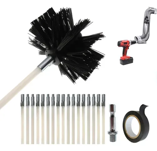 Kit de escobillón, varillas y taladro para limpiar cañones